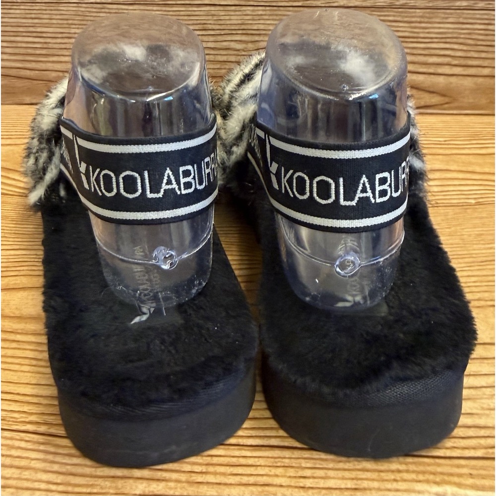 Koolaburra by Ugg Women Shoes Fuzz'n II Zebra‎ Slippers Furry Size 8 EU 39 - Picture 6 of 9